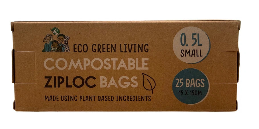 Eco Green Living 0.5 Litre Small Compostable Ziploc Bags 25 Bags