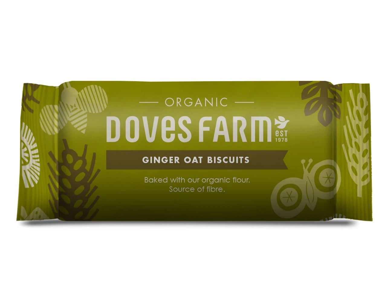 Doves Farm Organic Ginger Oat Biscuits 200g roll-pack of 3