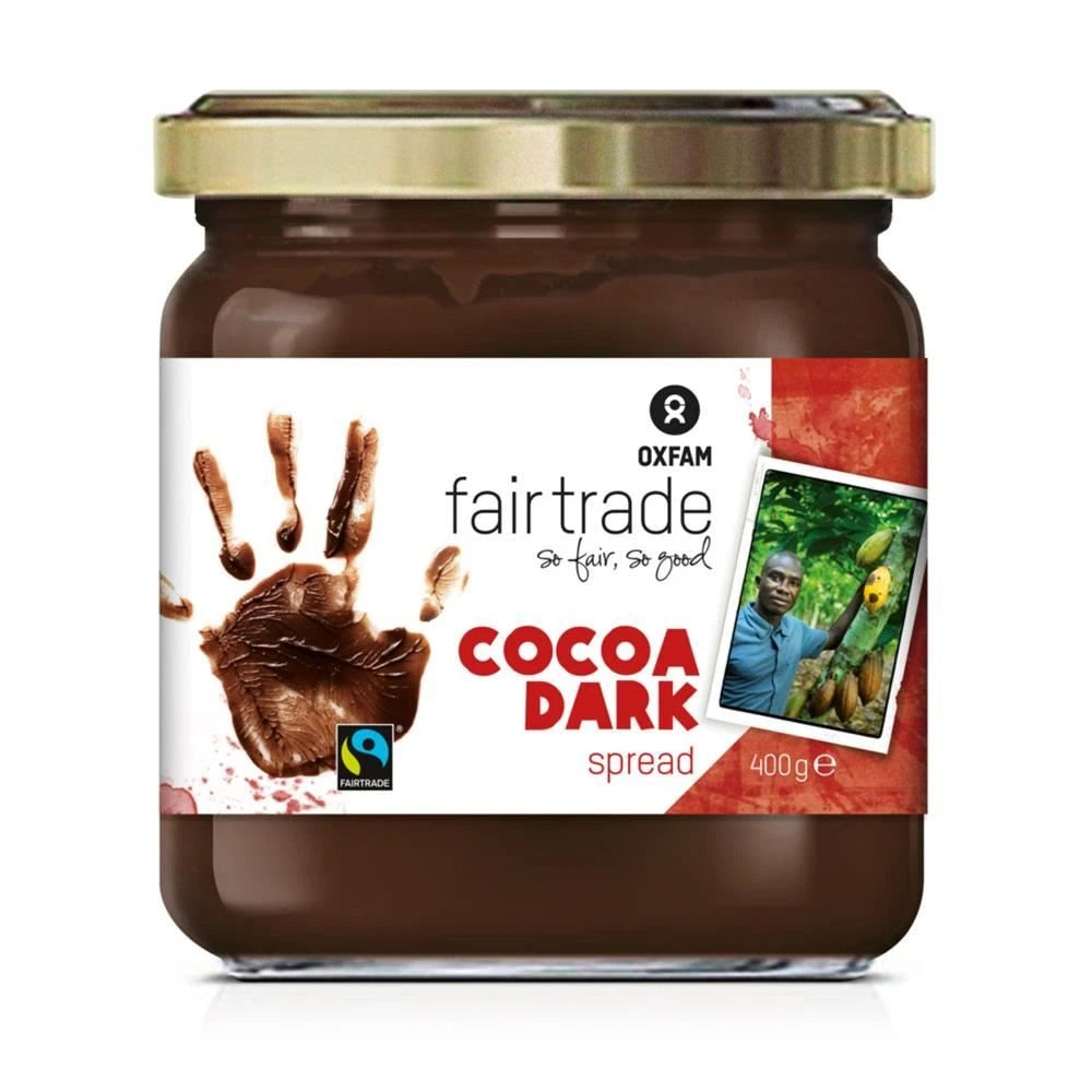 Oxfam Fair Trade Dark Chocolate Spread 400g BB 14/02/.2026