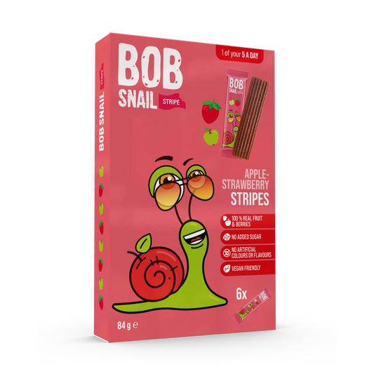 Bob Snail Natural Apple-Raspberry Fruit Stripe 84g *BBE 01/12/2025*
