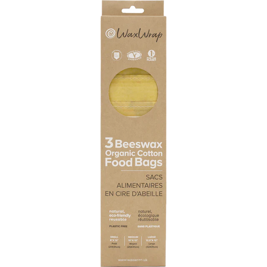 WaxWrap Reusable Organic Cotton Food Bags - Pack of 3