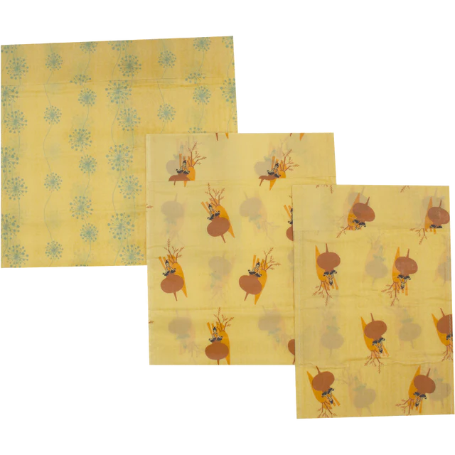 WaxWrap Reusable Organic Cotton Food Bags - Pack of 3