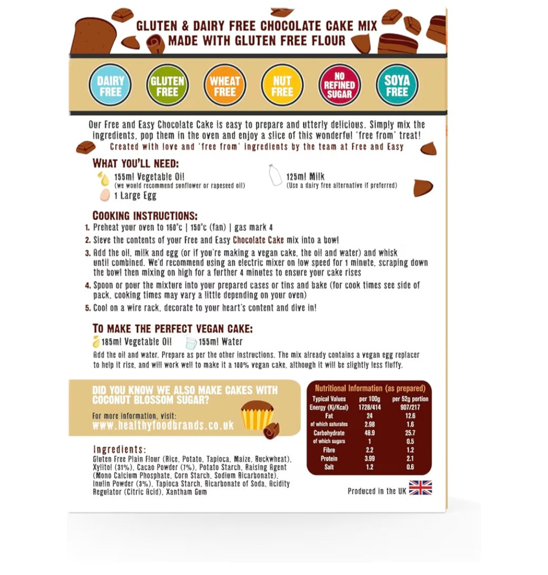 Free & Easy cake mixes 350g- Various Flavours