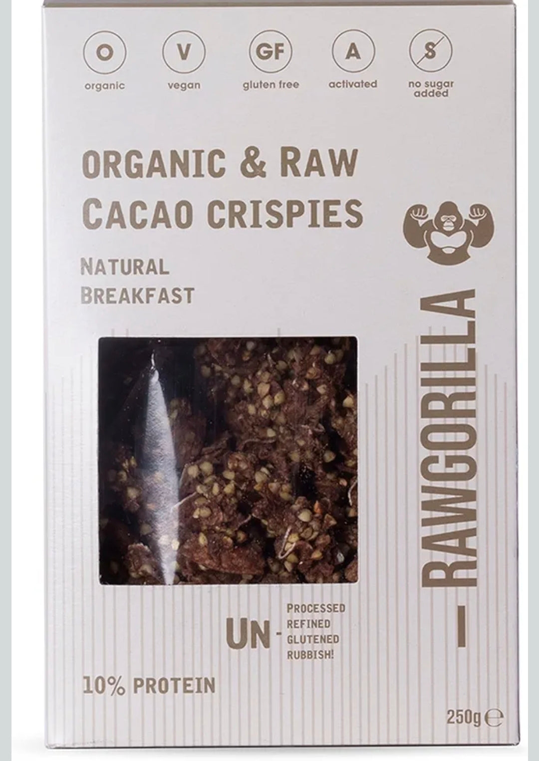 Rawgorilla Crispies- Various Flavours- 250g BBE 20/10/2026