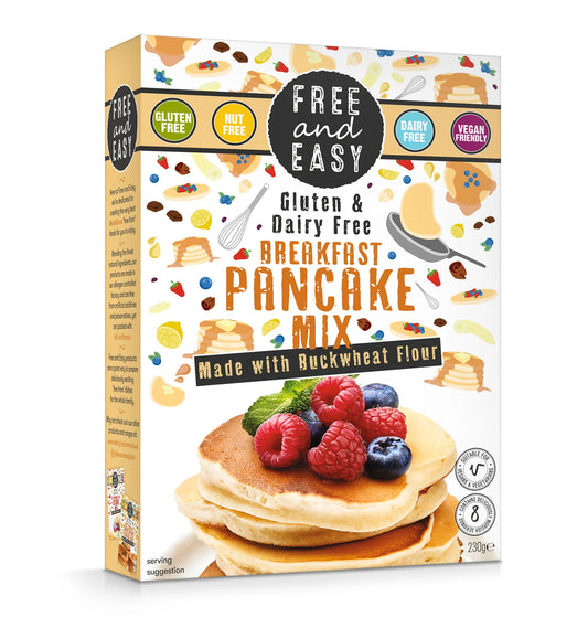 Free & Easy Gluten & Dairy free pancake mix 230g BBE jan 2027