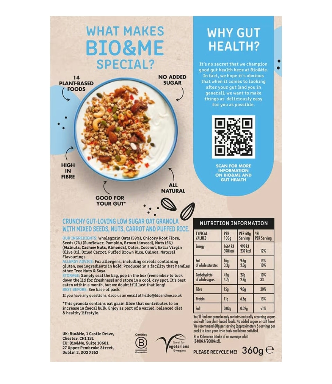 Bio & Me Granola- 360g