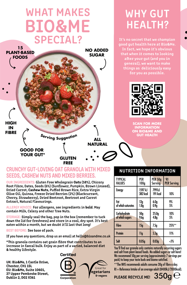 Bio & Me Granola- 360g