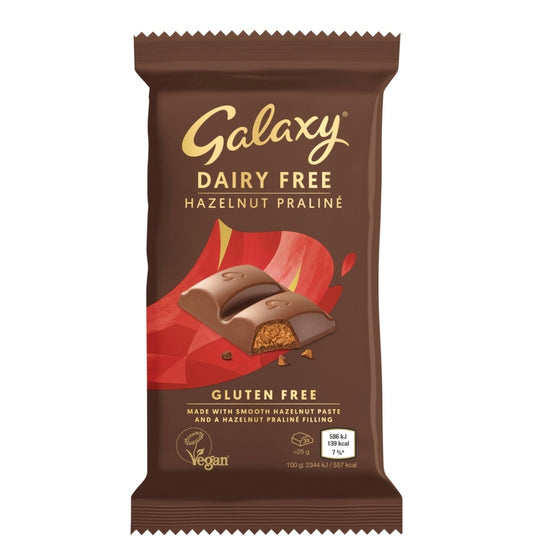 Galaxy dairy free hazlenut praline  bar 100g BBE 12/04/2026