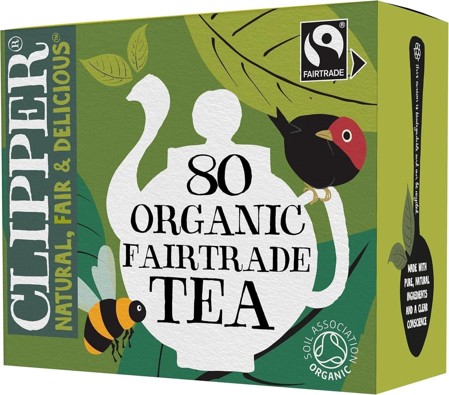 Clipper Organic Fairtrade Teabags | Black Tea Bags | 80